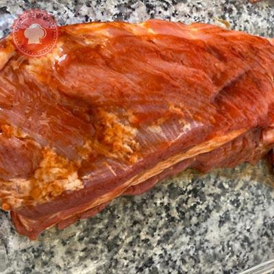 Travers de porc (ribs) sauce barbecue