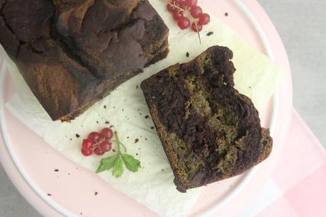 Cuillère et saladier : Cake marbré menthe-chocolat (vegan)