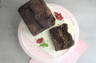 Cuillère et saladier : Cake marbré menthe-chocolat (vegan)