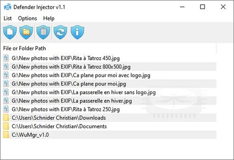 Defender Injector - ajoutez des exclusions de fichiers afin qu’ils ne soient pas constamment scanné par Windows Defender