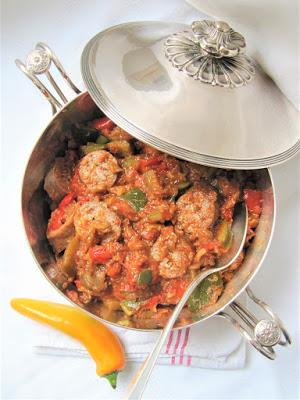 Rougail saucisse au poivron Rougail saucisse au poivron