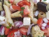 Salade pates aubergines tomates poivron