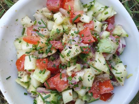 Salade détox concombre avocat tomates Salade détox concombre avocat tomates