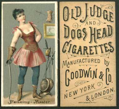 1887 Fencing - Master, from the Occupations for Women series (N166) for Old Judge and Dogs Head Cigarettes