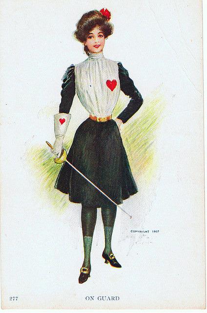 1907 Archie Gunn card On guard