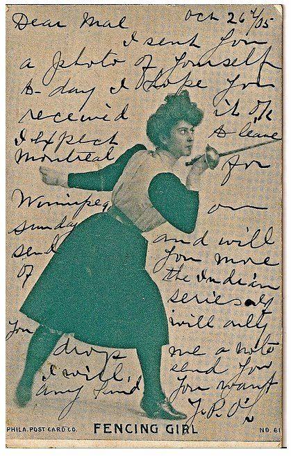 1905 postcard-Fencing-Girl