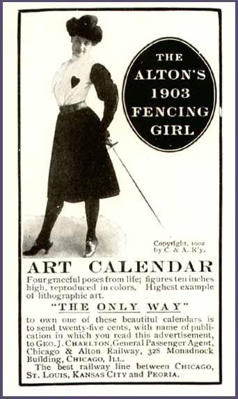 1903 Alton's fencing girl calendar