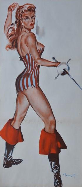 1950 Pierre Laurent Brenot - Pin-up with sword
