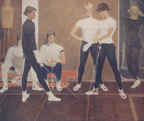1965. Alexandr Evgenievich Novgorodsky Fencers.