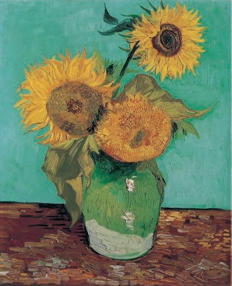 Van Gogh 1888a Vase avec trois tournesols Collection privée (F 453) 73 x 58