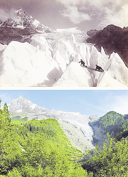 Le recul des glaces dans les Alpes, photographies par Hilaire Dumoulin