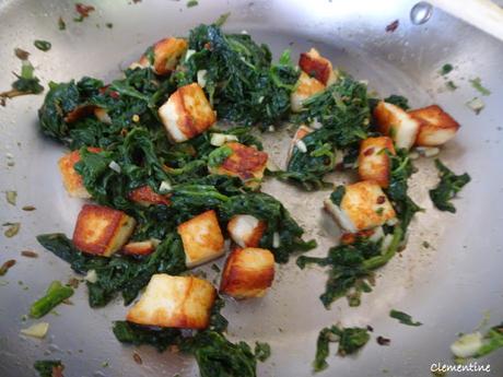 Rouleaux kati aux épinards et panir