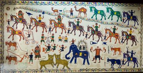 Art indien contemporain 5/5-Peinture tribale-  Billet n° 300