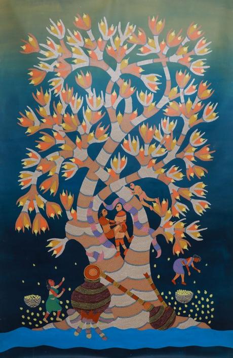 Art indien contemporain 5/5-Peinture tribale-  Billet n° 300