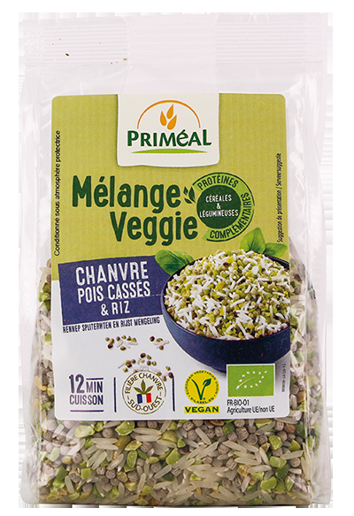 Céréales + légumineuses = les mélanges veggie Priméal !