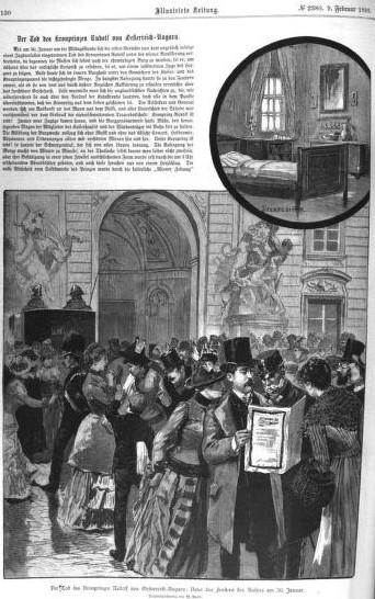 La mort de l'archiduc Rodolphe dans l'Illustrirte Zeitung