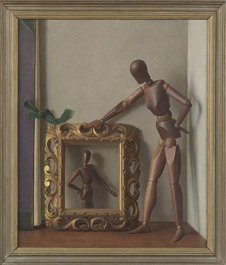 john-bulloch-souter (1890 - 1972), wood-lay-figure-with-a-mirror