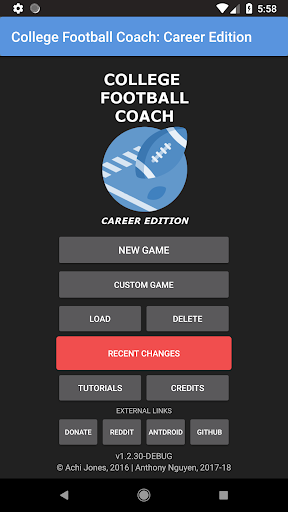 Télécharger Gratuit College Football Coach: Career Edition (v1.4) APK MOD (Astuce) 1