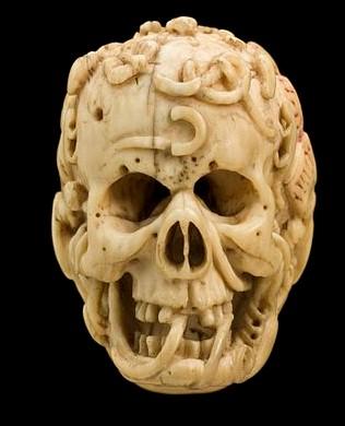 AMARA MEMO Ivory_model_of_half_a_human_head,_half_a_skull,_Europe_Wellcome_L0057080