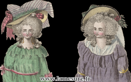 Costumes féminins de la fin de 1786 et de 1787. Seconde partie : Davantage d’ampleur décontractée et de simplicité dans le costume, et abandon progressif du corset.