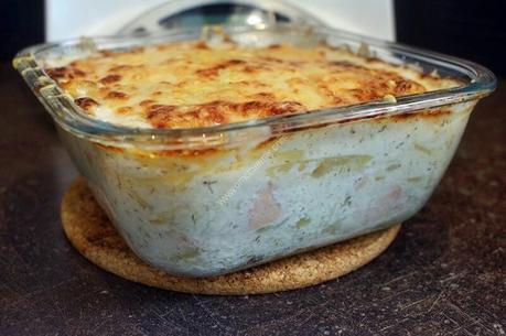 gratin de truite fumée et saumon frais  au thermomix de Vorwerk