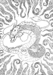 Dessin d'un dragon oriental