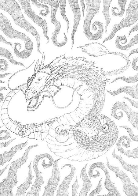 Dessin d'un dragon au crayon