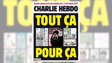 La couverture de Charlie Hebdo reprend également une caricature du prophète signée par son dessinateur Cabu, assassiné en 2015. Charlie Hebdo