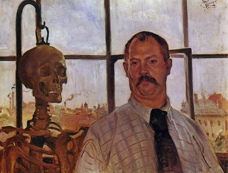 lovis corinth Autoportrait avec un squelette 1896 Lenbachhaus Munich