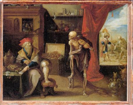 Frans Francken II, La mort demande au vieil homme de faire une derniere danse, 1635, Musee Banque nationale Belgique