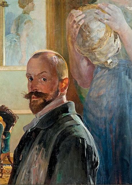 Jacek Malczewski 1902 selfportrait with skull coll priv