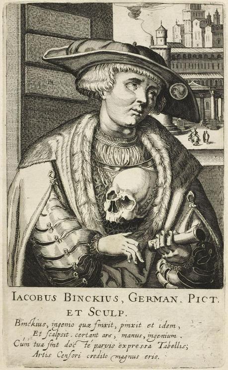 Portrait of Jacob Binck engraved after self-portrait by Simon Frisius um_1611