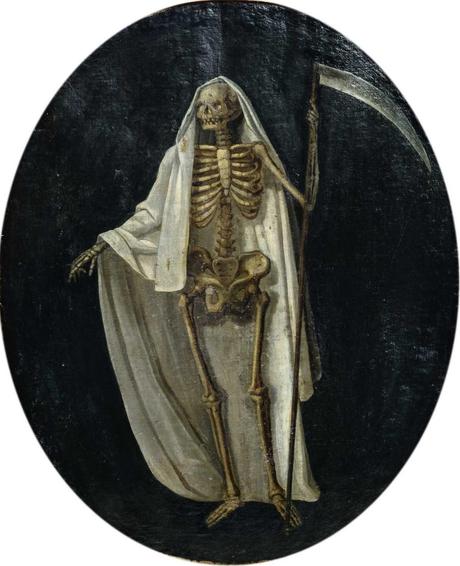 double-sided painting depicting the Grim Reaper