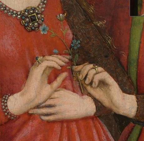 Anonyme 1470 ca, Les Amants bridal couple cleveland museum detail mains