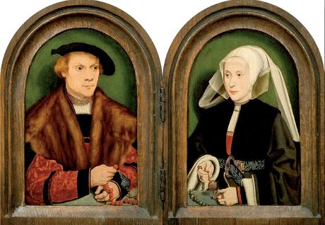 Barthel Bruyn l Ancien 1534 ca Portrait Diptych Of A Bourgeois Couple coll part