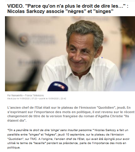 « On ne peut plus rien dire ! »… Mais hélas et surtout le pire. La preuve par #Sarkozy et #Quotidien