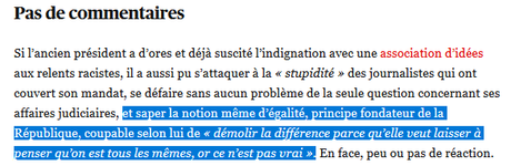 « On ne peut plus rien dire ! »… Mais hélas et surtout le pire. La preuve par #Sarkozy et #Quotidien