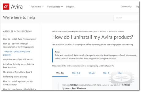 Supprimer Avira Antivirus (Antivir)