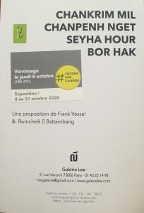Galerie LEE –  Chankrim Mil Chanpenh Nget  Seyha Hour  Bor Hak -8/31 Octobre 2020