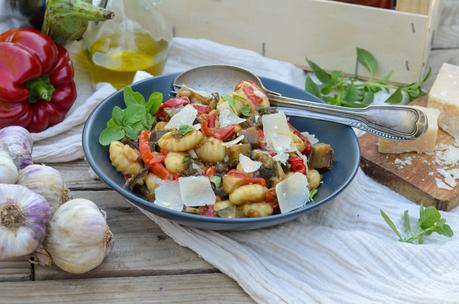 Gnocchis aux poivrons et aux aubergines Gnocchis aux poivrons et aux aubergines