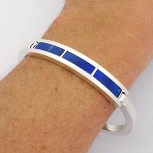 bracelet sur-mesure homme en argent et pierre de lapis lazuli