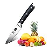 SHAN ZU Couteaux à Fruits et Couteau Office Couteau Paring Couteau à Fruits 9.5cm Couteau de Cuisine Acier Inoxydable avec Boîte-Cadeau -...
