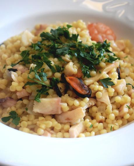 Pâtes " petit plomb&quot; comme un risotto aux fruits de mer