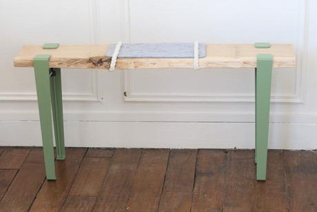 fabriquer soi-même banc d'entrée DIY en bois scandinave nordique design vert pastel