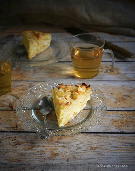 sans blé , gâteau aux pommes , ricotta , petit dejeuner 