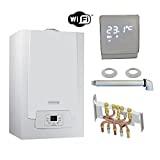 Meilleure chaudière à condensation – Comparatif 2020 Chaudière Gaz Condensation MPX MI Slim De Dietrich 29 kW Complète (DOSSERET + DOUILLES + VENTOUSE) avec thermostat WIFI connecté