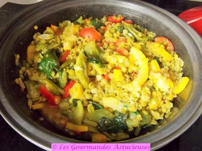 Tajine aux cyclanthères, courgette et pois cassés (Vegan)