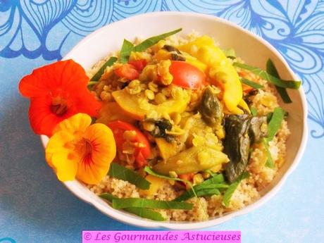 Tajine aux cyclanthères, courgette et pois cassés (Vegan)