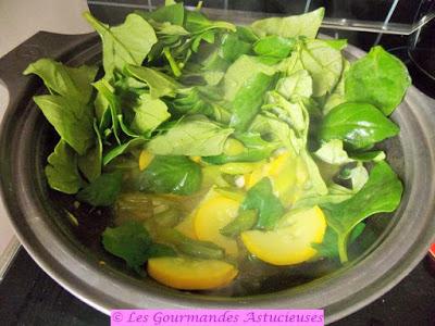 Tajine aux cyclanthères, courgette et pois cassés (Vegan)