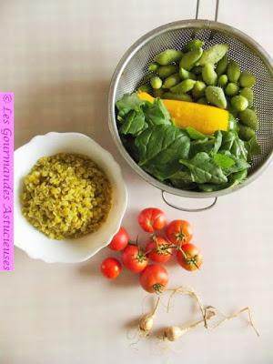 Tajine aux cyclanthères, courgette et pois cassés (Vegan)